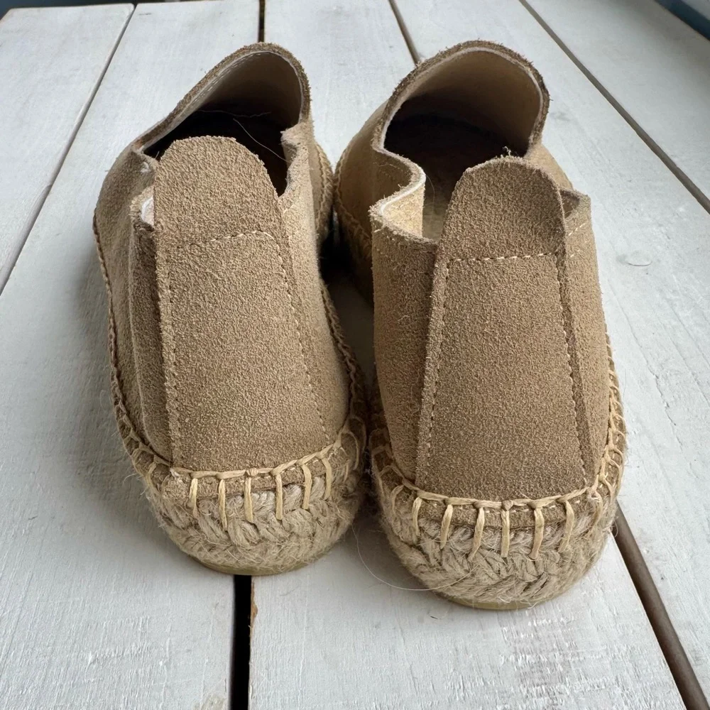 NWOT Women's Taupe Suede Espadrille Slip-Ons